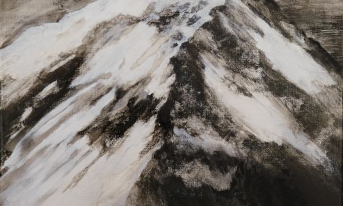 Pigments réhaussé à l'huile sur papier marouflé sur toile 40x60cm