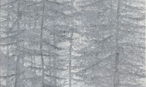Linogravure puis marouflage sur toile 70x100 cm